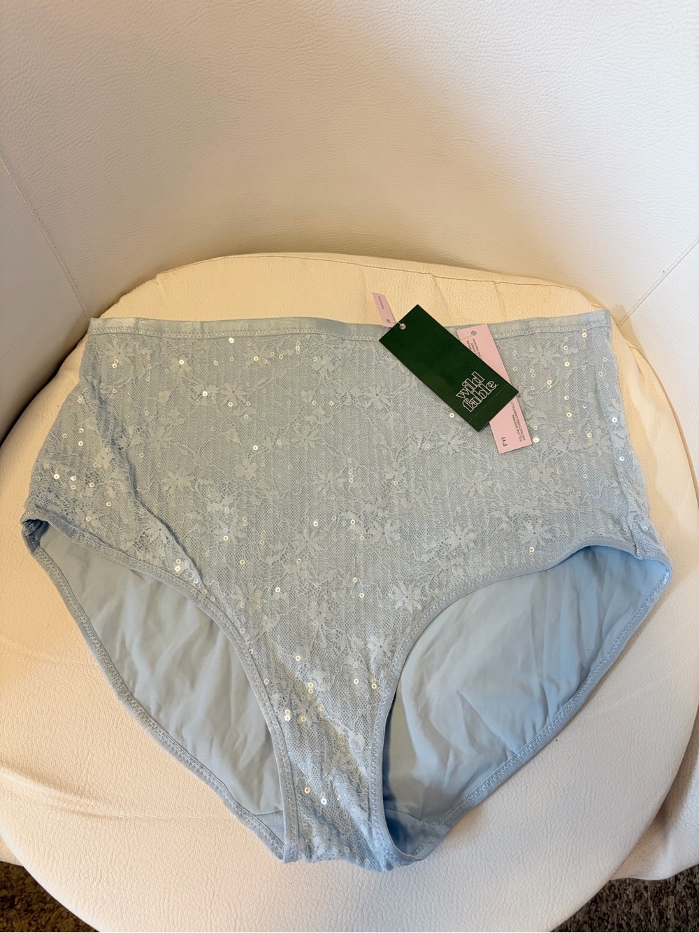 Wild Fable Light Blue Lace Sequin High-Waist Briefs